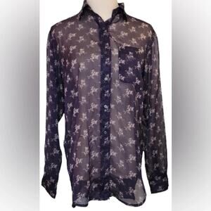 Denim and Supply Ralph Lauren sheer button up shirt, size SP